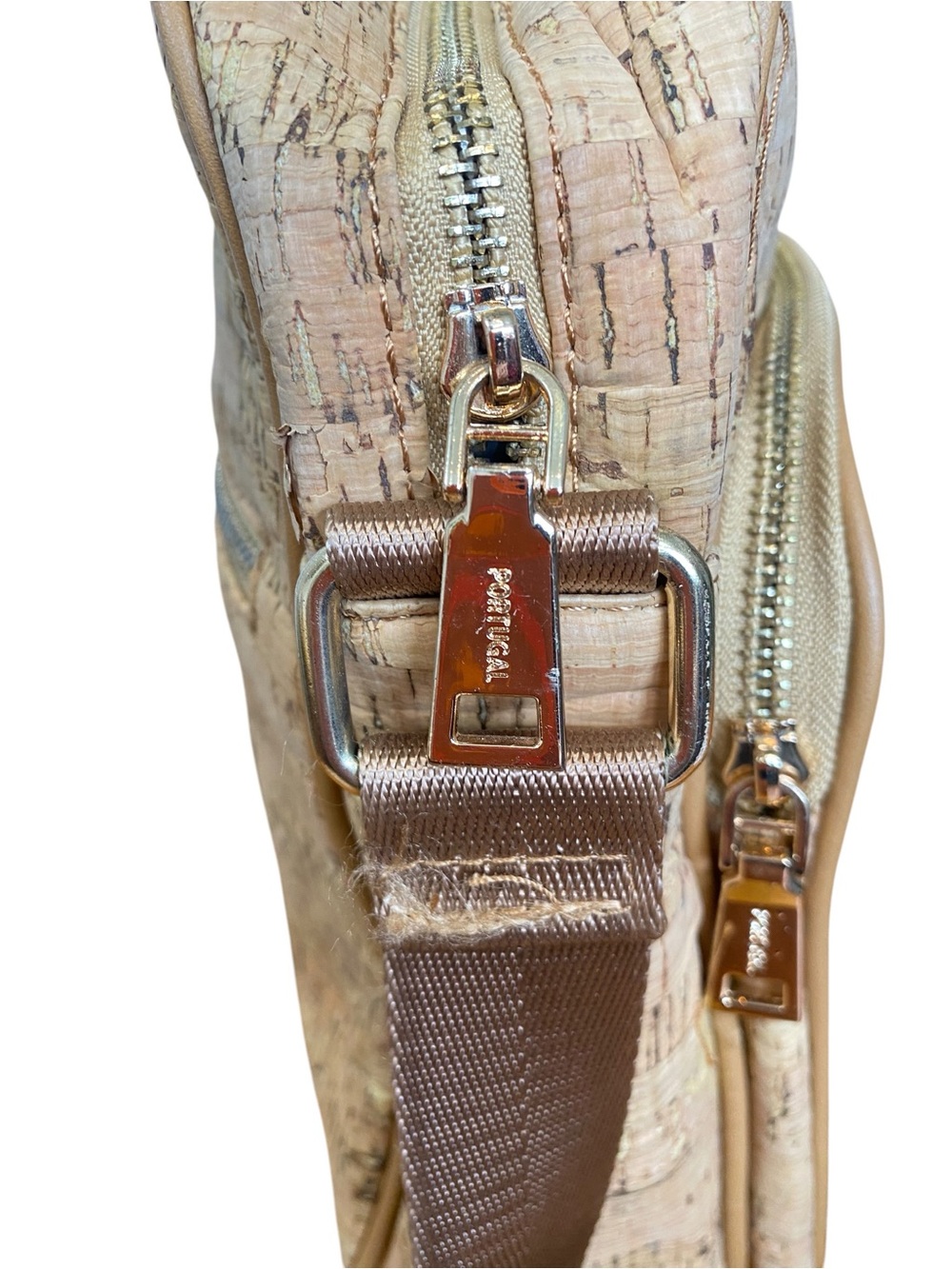 PORTUGAL Natural Cork Bag - Sustainable crossbody bag blue tile pattern - Picture 4 of 13